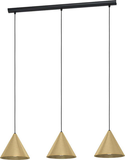 Lampadario-Contemporaneo-Narices-3-Luci-Acciaio-Nero