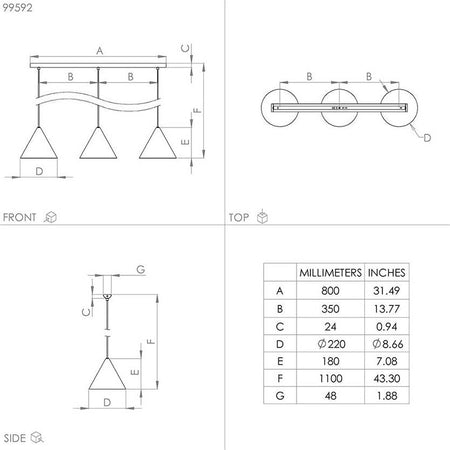 Lampadario-Contemporaneo-Narices-3-Luci-Acciaio-Nero