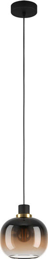 Lampadario-Contemporaneo-Oilella-1-Luce-Acciaio-Nero-E-Ottonediffusore-Marrone