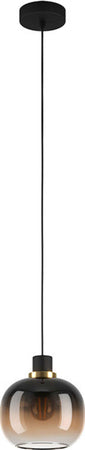Lampadario-Contemporaneo-Oilella-1-Luce-Acciaio-Nero-E-Ottonediffusore-Marrone