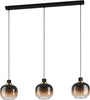 Lampadario-Contemporaneo-Oilella-3-Luci-Acciaio-Nero-E-Ottone-Diffusore-Marrone