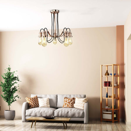 Lampadario-Contemporaneo-Olivia-Acciaio-Rame-5-Luci-E27