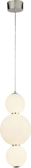 Lampadario-Contemporaneo-Palla-Neve-Acciaio-Cromo-Vetro-Bianco-Led-18,97W-3000K