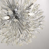 Lampadario-Contemporaneo-Pavone-Acciaio-Cromo-Vetro-Trasparente-14-Luci-G9