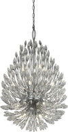 Lampadario-Contemporaneo-Pavone-Acciaio-Cromo-Vetro-Trasparente-20-Luci-G9