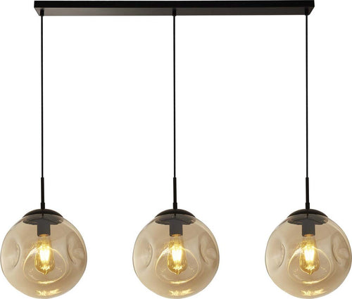 Lampadario-Contemporaneo-Punch-Acciaio-Nero-Vetro-3-Luci-E27