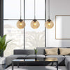 Lampadario-Contemporaneo-Punch-Acciaio-Nero-Vetro-3-Luci-E27