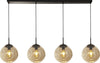 Lampadario-Contemporaneo-Punch-Acciaio-Nero-Vetro-4-Luci-E27