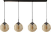 Lampadario-Contemporaneo-Punch-Acciaio-Nero-Vetro-4-Luci-E27
