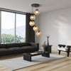Lampadario-Contemporaneo-Punch-Acciaio-Nero-Vetro-5-Luci-E27