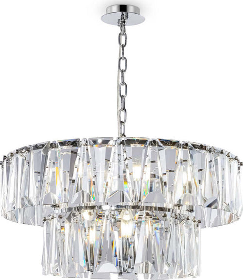 Lampadario-Contemporaneo-Puntes-Metallo-Cromo-12-Luci-Diffusori