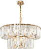 Lampadario-Contemporaneo-Puntes-Metallo-Oro-12-Luci-Diffusori-Vetro