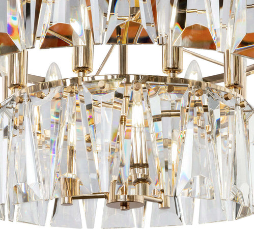 Lampadario-Contemporaneo-Puntes-Metallo-Oro-12-Luci-Diffusori-Vetro