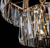 Lampadario-Contemporaneo-Puntes-Metallo-Oro-12-Luci-Diffusori-Vetro