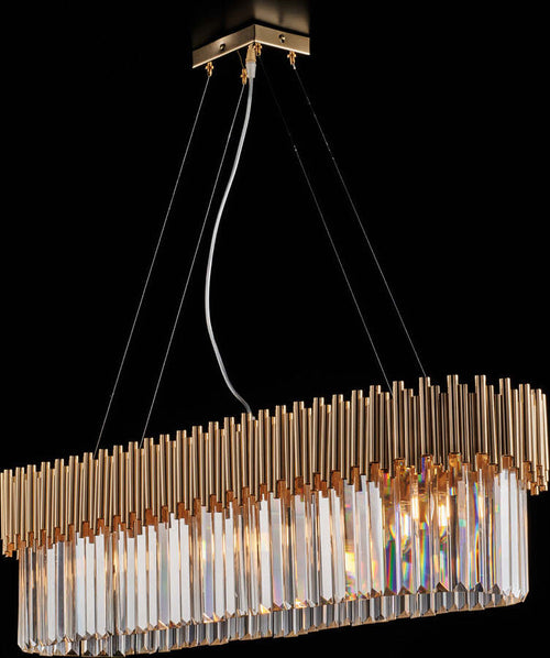 Lampadario-Contemporaneo-Ravel-Oro-8-Luci-E14