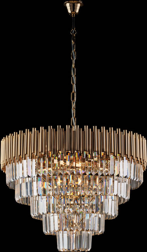 Lampadario-Contemporaneo-Ravel-Oro-9-Luci-E14
