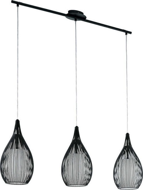 Lampadario-Contemporaneo-Razoni-3-Luci-Acciaio-Nero