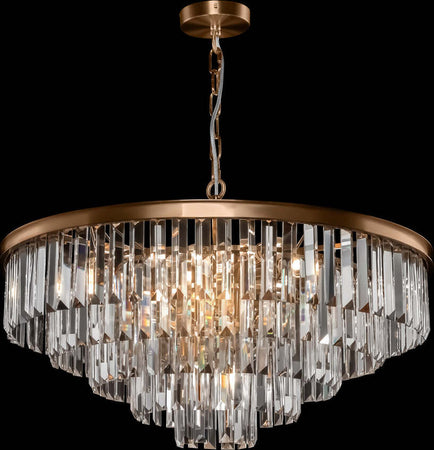 Lampadario-Contemporaneo-Revero-Metallo-Ottone-12-Luci-Diffusori-Vetro