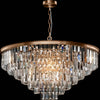 Lampadario-Contemporaneo-Revero-Metallo-Ottone-16-Luci-Diffusori-Vetro