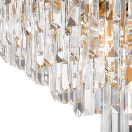 Lampadario-Contemporaneo-Revero-Metallo-Ottone-16-Luci-Diffusori-Vetro