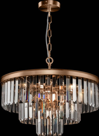 Lampadario-Contemporaneo-Revero-Metallo-Ottone-7-Luci-Diffusori-Vetro