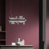 Lampadario-Contemporaneo-Ribbon-Metallo-Nero-E-Vetro-In-Piastra-Led-7+15W