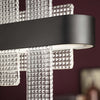 Lampadario-Contemporaneo-Ribbon-Metallo-Nero-E-Vetro-In-Piastra-Led-7+15W
