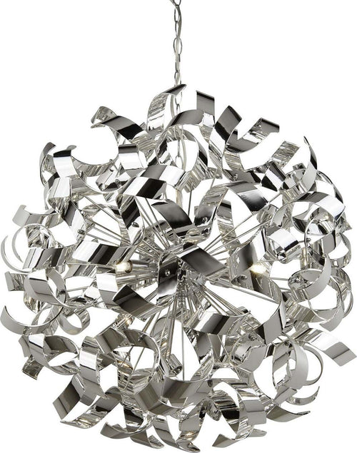 Lampadario-Contemporaneo-Riccioli-Acciaio-Cromo-6-Luci-G9