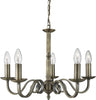 Lampadario-Contemporaneo-Richmond-Acciaio-Ottone-5-Luci-E14