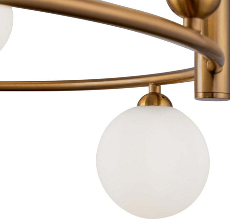 Lampadario-Contemporaneo-Ring-Metallo-Ottone-6-Luci-E-Rosone-Nero