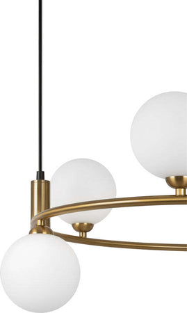 Lampadario-Contemporaneo-Ring-Struttura-E-Rosone-Metallo-Ottone-6-Luci