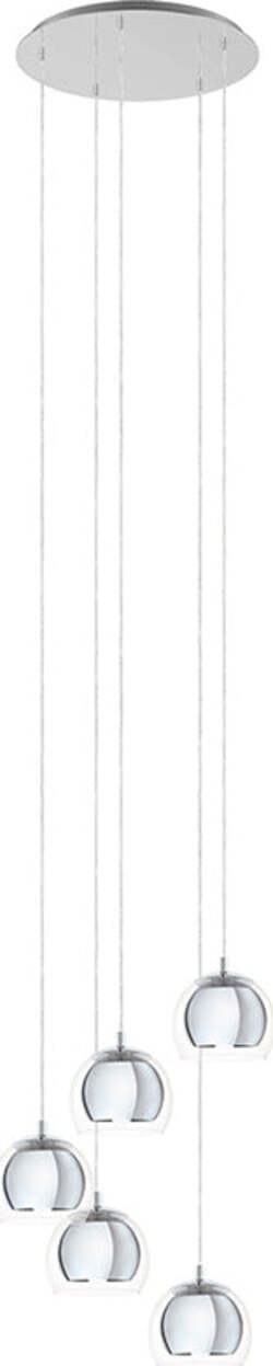 Lampadario-Contemporaneo-Rocamar-1-5-Luci-Acciaio-Cromo