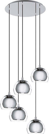 Lampadario-Contemporaneo-Rocamar-1-5-Luci-Acciaio-Cromo