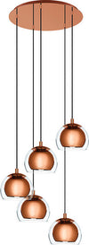 Lampadario-Contemporaneo-Rocamar-1-5-Luci-Acciaio-Rame