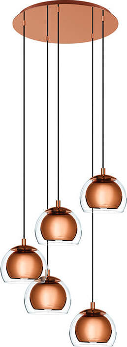 Lampadario-Contemporaneo-Rocamar-1-5-Luci-Acciaio-Rame
