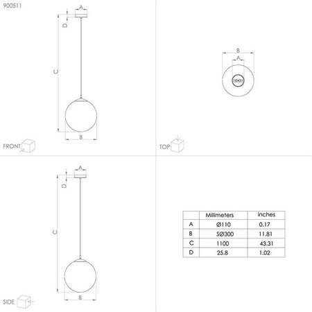 Lampadario-Contemporaneo-Rondo-3-1-Luce-Acciaio-Nero