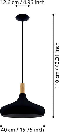 Lampadario-Contemporaneo-Sabinar-Grande-1-Luce-Metallo-Nero-E-Marrone