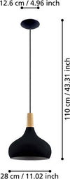 Lampadario-Contemporaneo-Sabinar-Medio-1-Luce-Metallo-Nero-E-Marrone