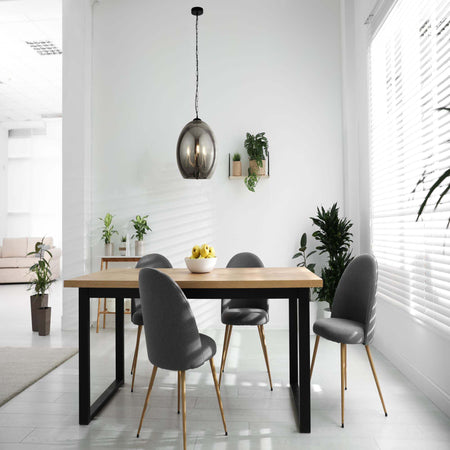 Lampadario-Contemporaneo-Sagittario-Acciaio-Cromo-Vetro-Fumè-3-Luci-E14