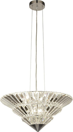 Lampadario-Contemporaneo-Savana-Acciaio-Cromo-Vetro-Trasparente-8-Luci-G9