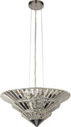 Lampadario-Contemporaneo-Savana-Acciaio-Cromo-Vetro-Trasparente-8-Luci-G9
