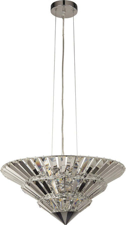 Lampadario-Contemporaneo-Savana-Acciaio-Cromo-Vetro-Trasparente-8-Luci-G9