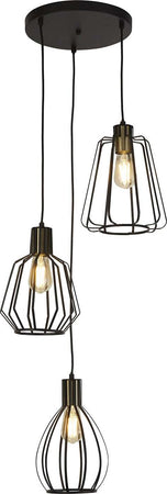 Lampadario-Contemporaneo-Senatore-Acciaio-Nero-Ottone-3-Luci-E27