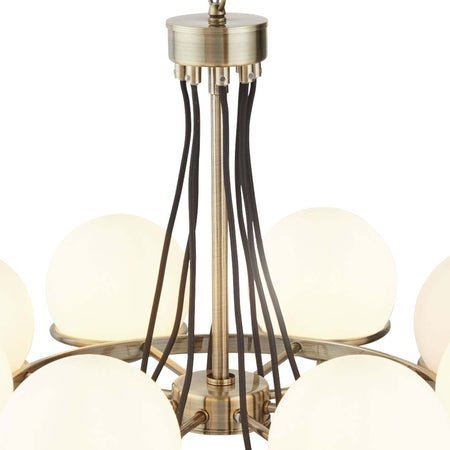 Lampadario-Contemporaneo-Sfera-Acciaio-Ottone-Vetro-8-Luci-E14