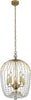 Lampadario-Contemporaneo-Shower-Acciaio-Oro-Vetro-Trasparente-5-Luci-E14