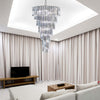 Lampadario-Contemporaneo-Sigma-Acciaio-Cromo-Policarbonato-9-Luci-E14