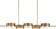 Lampadario-Contemporaneo-Sound-Metallo-Oro-Vetro-Led-22+22W