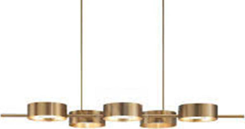 Lampadario-Contemporaneo-Sound-Metallo-Oro-Vetro-Led-22+22W