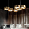 Lampadario-Contemporaneo-Sound-Metallo-Oro-Vetro-Led-26,5+26,5W