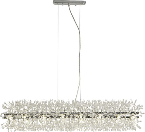Lampadario-Contemporaneo-Sprazzo-Sole-Acciaio-Cromo-Vetro-Trasparente-16-Luci-G9